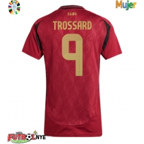 Camiseta Bélgica Leandro Trossard #9 Primera Equipación para mujer Eurocopa 2024 manga corta